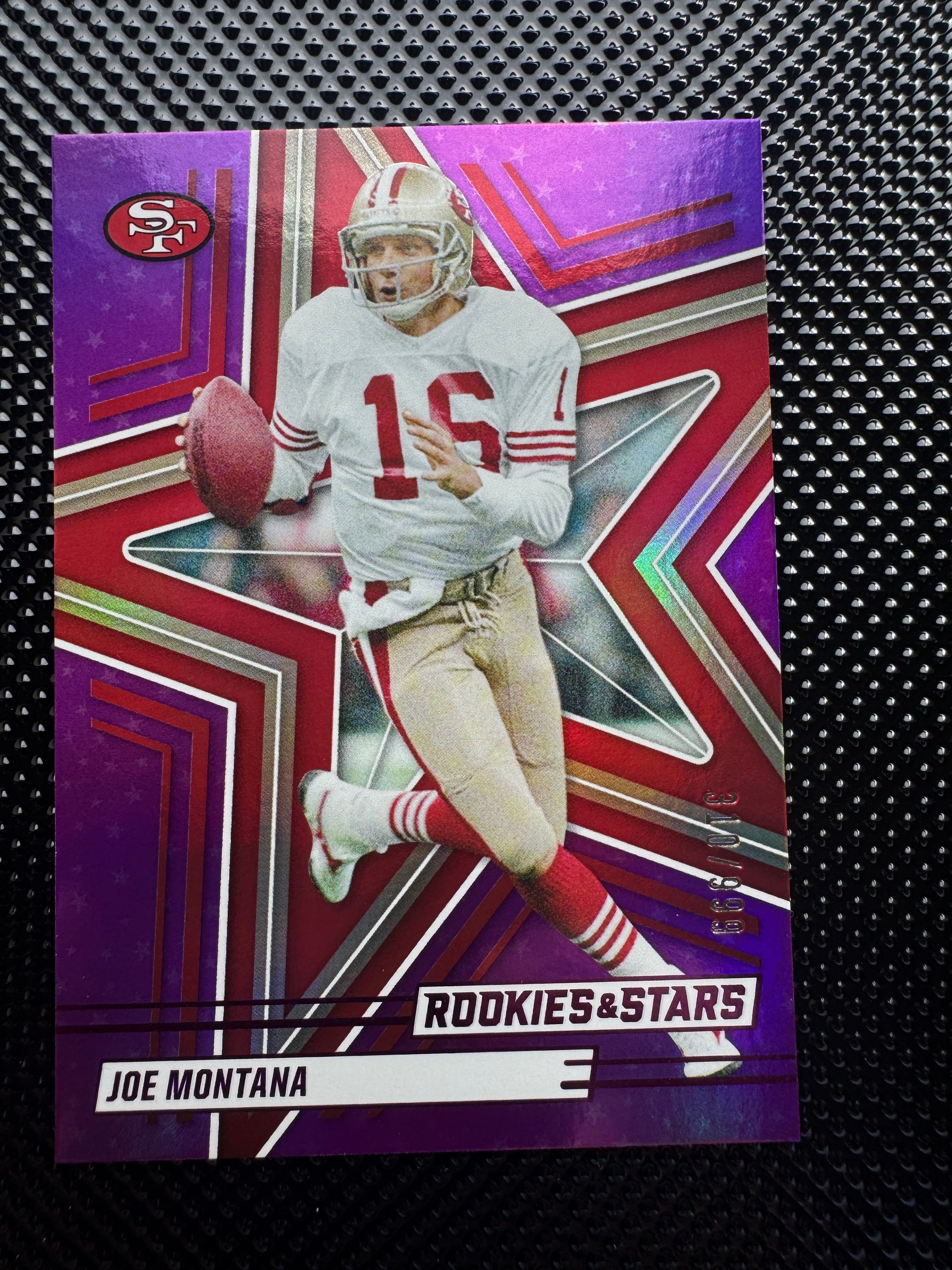 2025 Rookies & Stars #22 Joe Montana Purple #d  310/999 San Francisco 49ers $5.00
