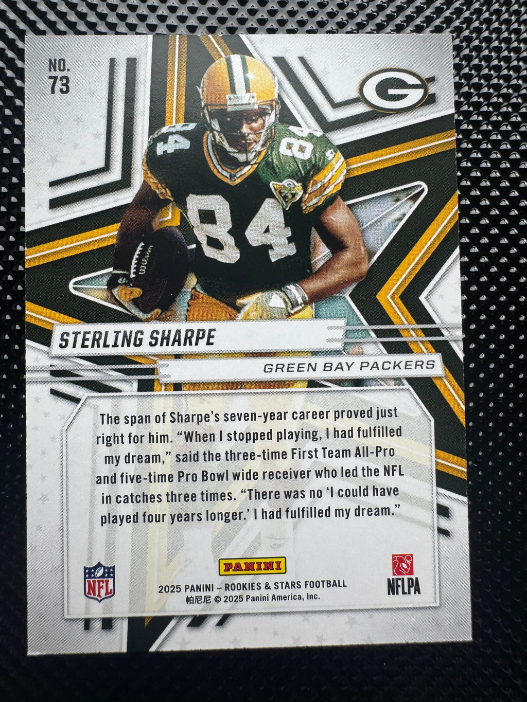 2025 Panini Rookies & Stars Football - Sterling Sharpe #73 Blue #d 052/149 $15.00