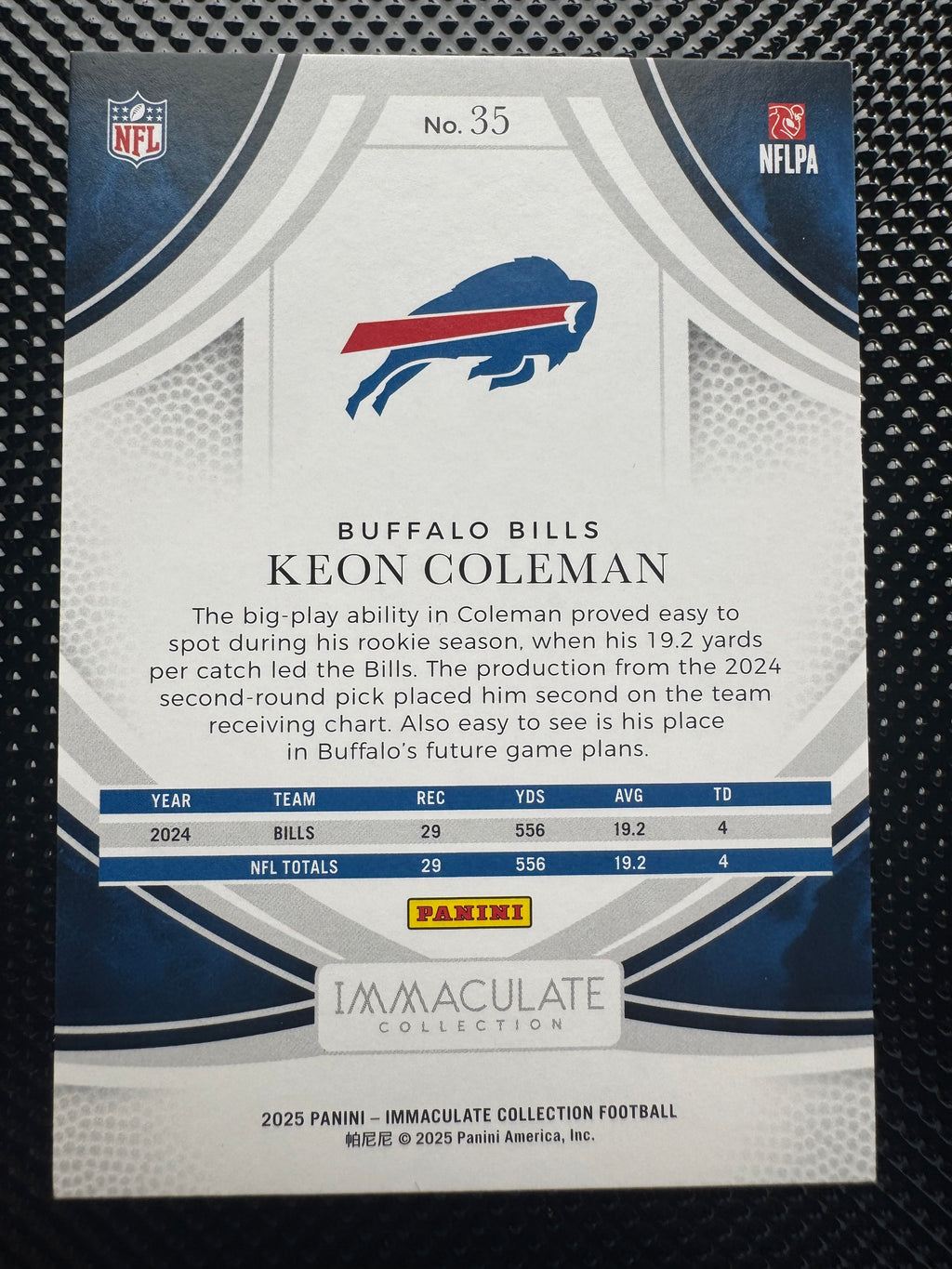 2025 Immaculate Collection Keon Coleman Silver Action Variation #d 54/99 Bills $30.00