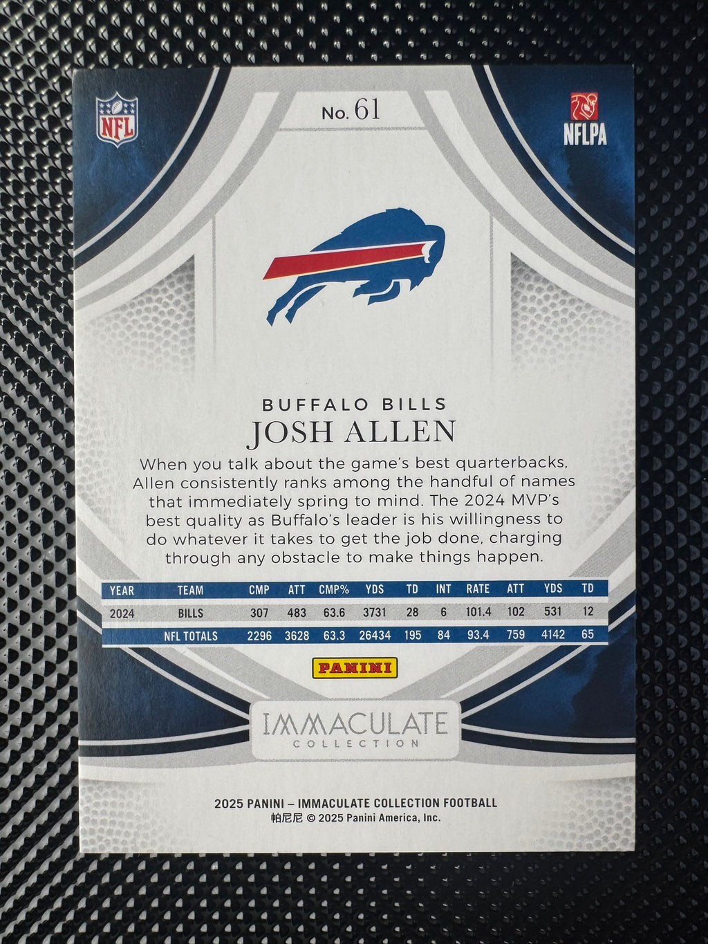 JOSH ALLEN 2025 Panini Immaculate Collection Cleats Ruby Foil #d 55/75 #61 Bills $50.00