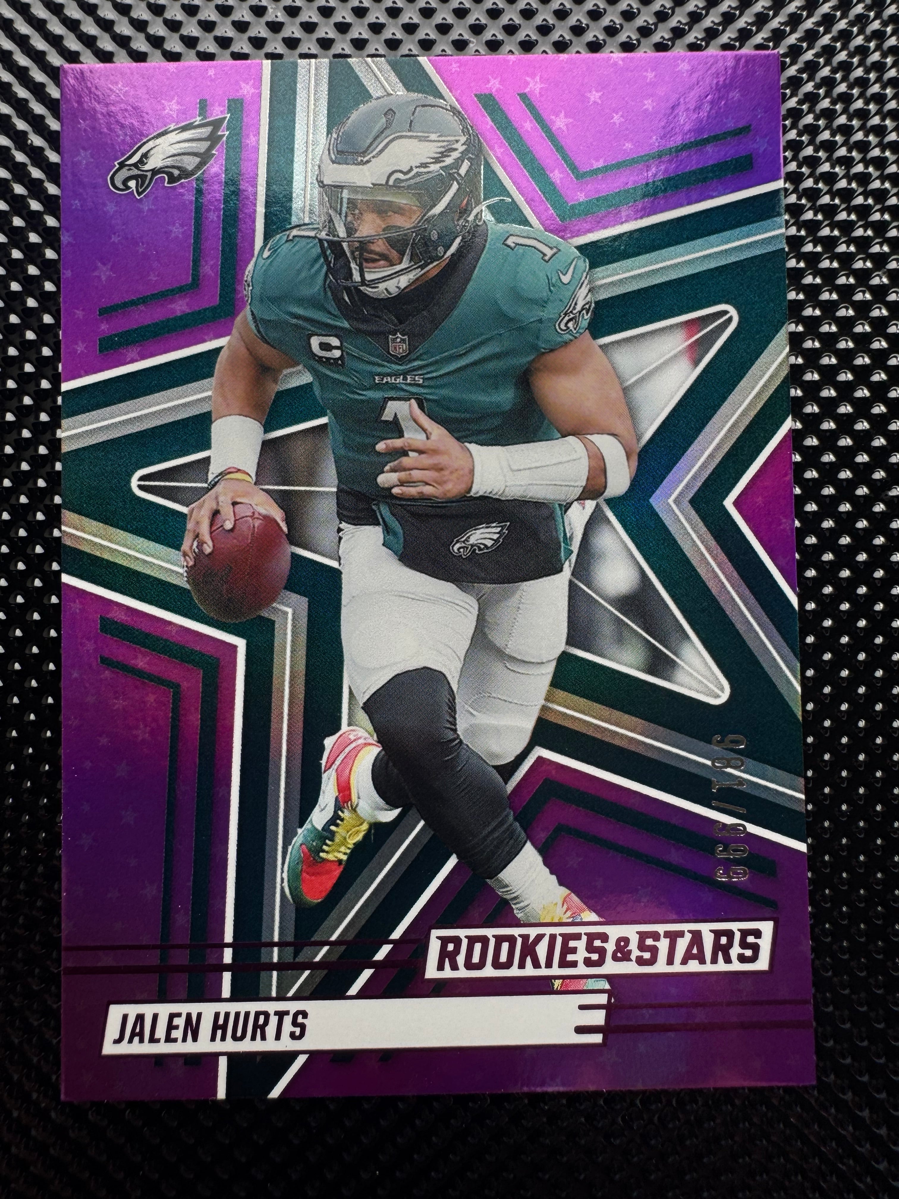 2025 Rookies & Stars FB - Purple #d 981/999 - Jalen Hurts Eagles # 44 $3.00
